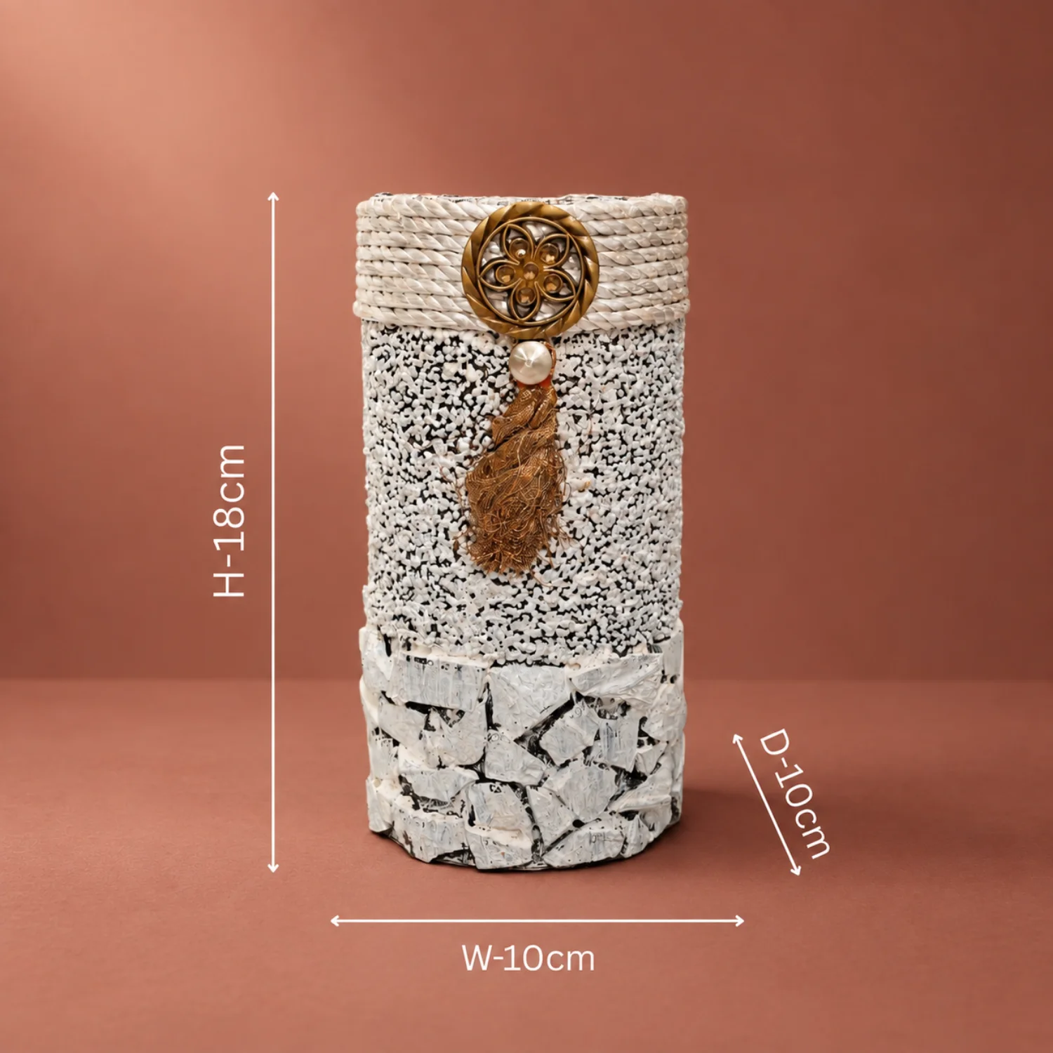 White Mosaic-Style Texture and Warm Detail