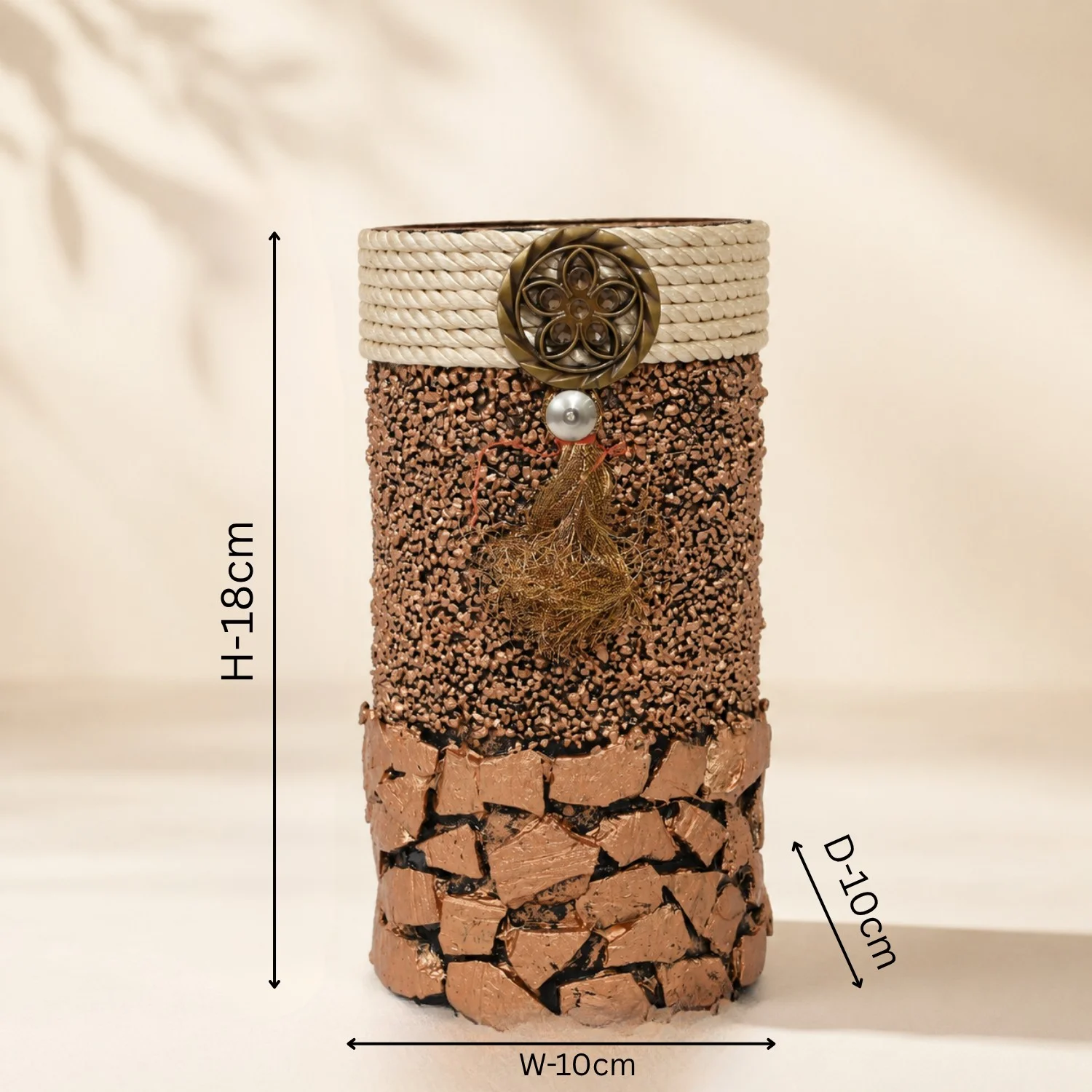 Layered Brown Mosaic-Style Detail
