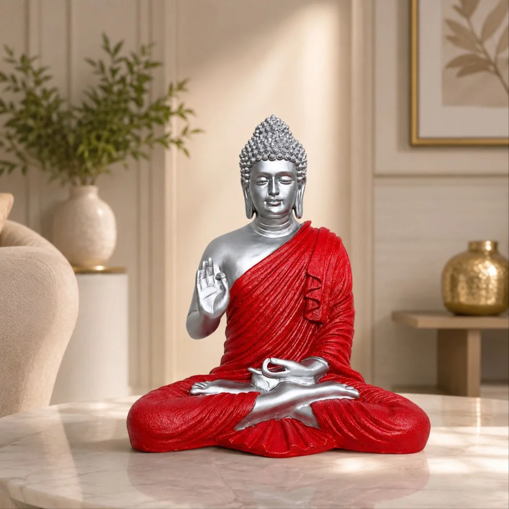 A Bold Red and Silver-Tone Contrast