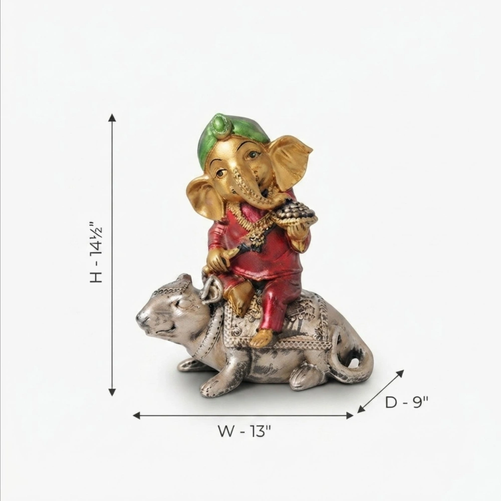 A Colourful Ganesha and Mouse Composition