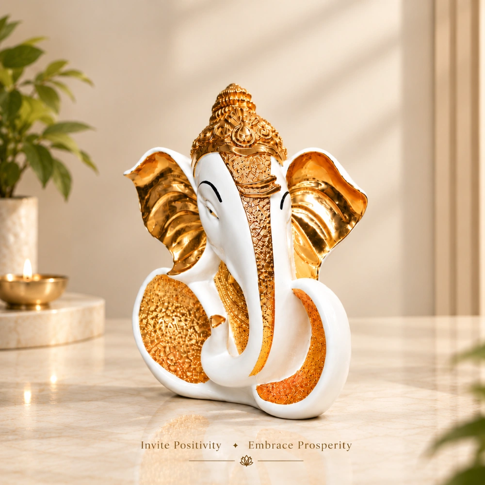 Ganesha in Sweeping White Curves