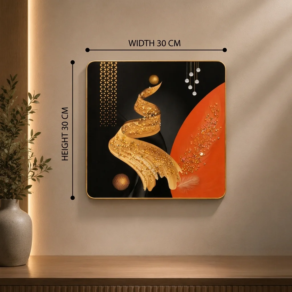 A Flowing Ribbon in Gold and Orange