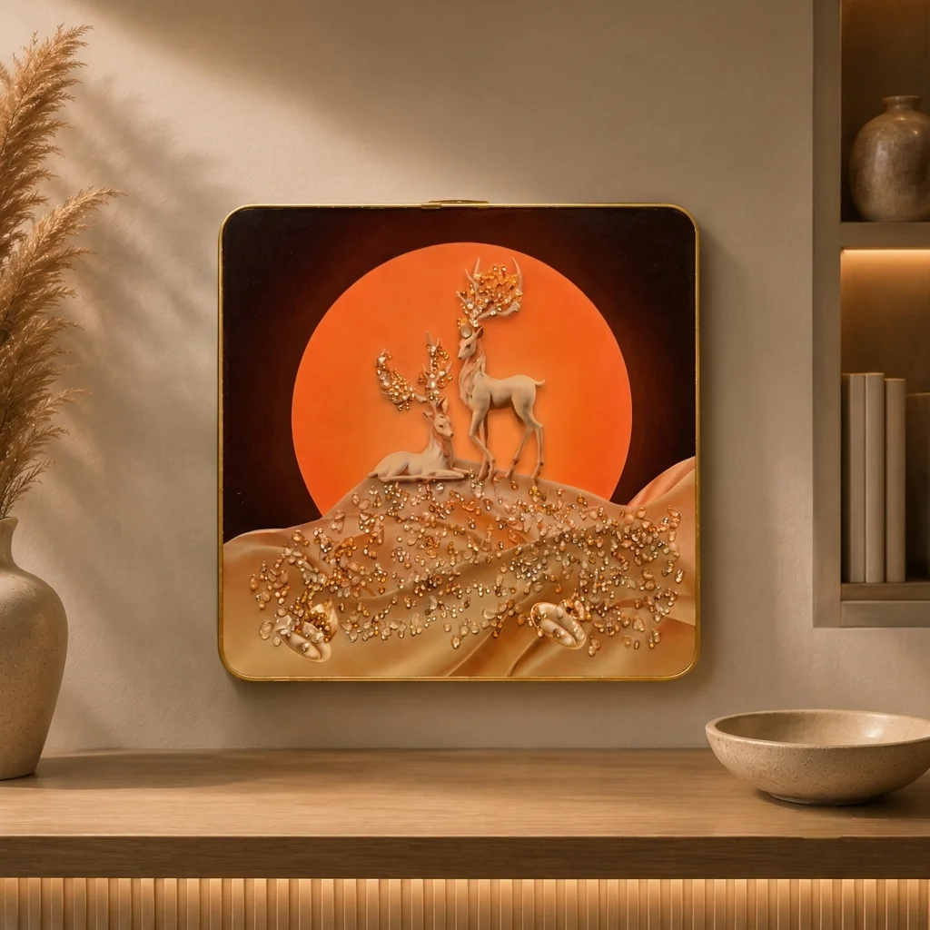 A Deer Pair in Warm Sunset Colours
