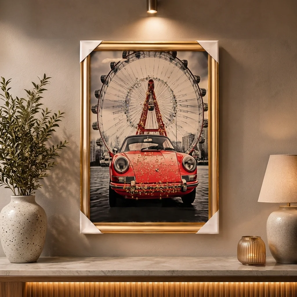 A Classic Car with an Urban Backdrop