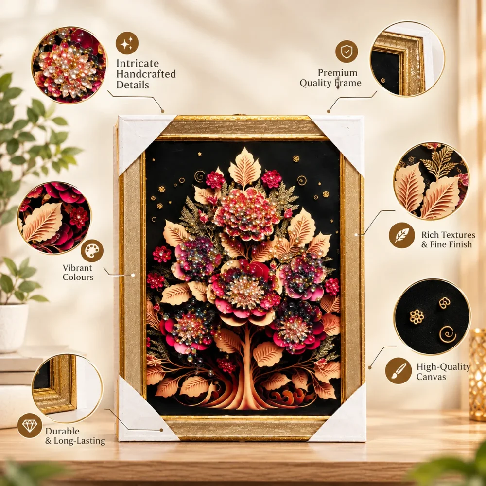 An Ornamental Tree in Burgundy and Gold