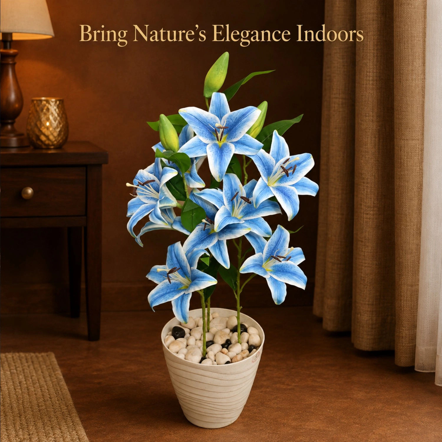 Blue Lilies with Pale Petal Edges