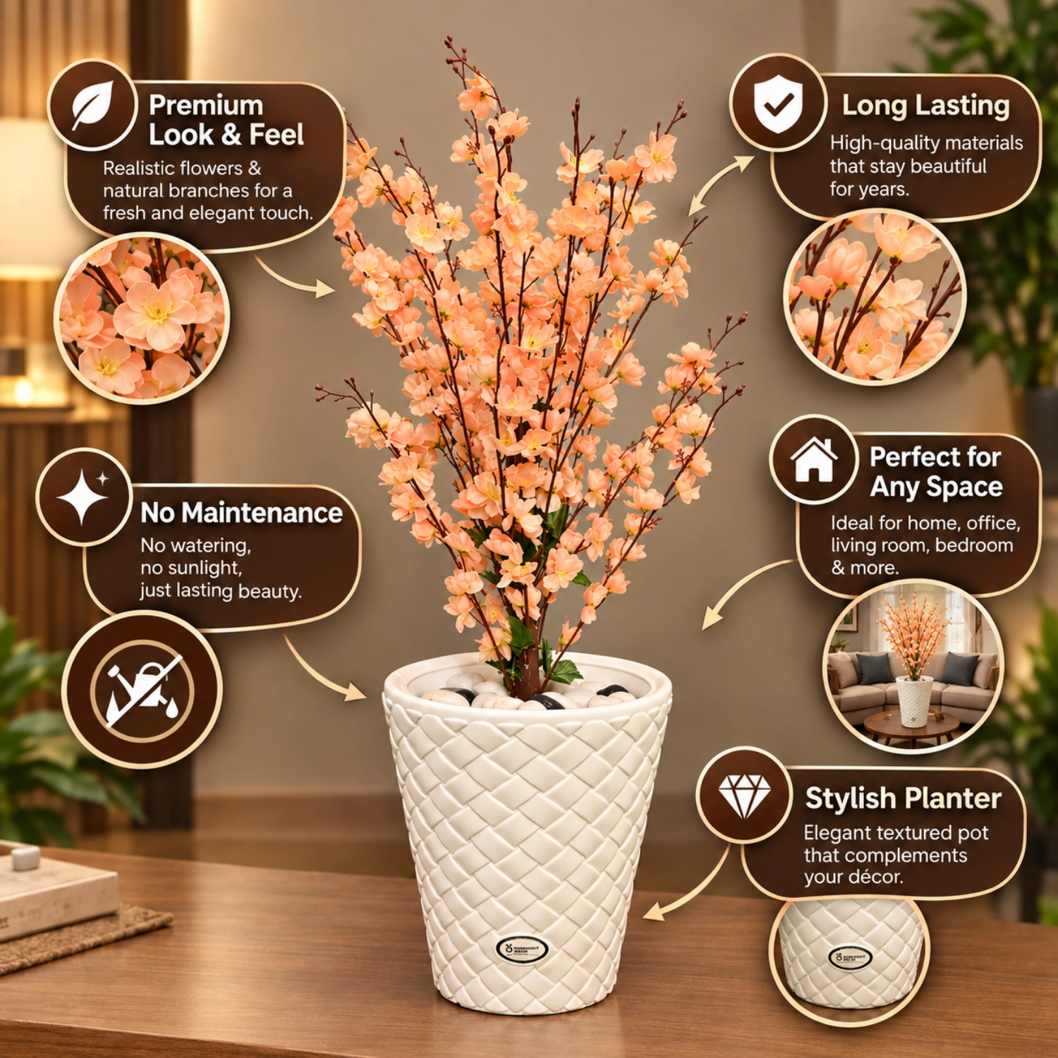 Peach Blossoms on Delicate Branches