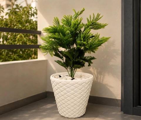 Artificial Mixed Fern and Broad-Leaf Plant