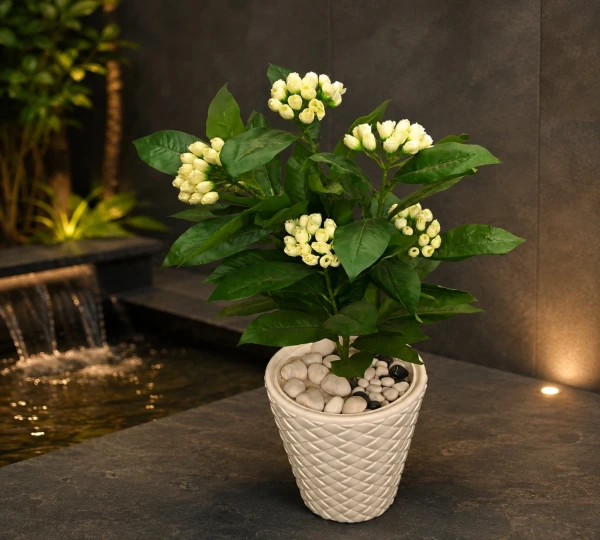 Artificial Ivory Rosebud Cluster Plant